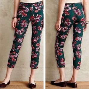 Cartonnier Green Floral Charlie Ankle Pants Size 2